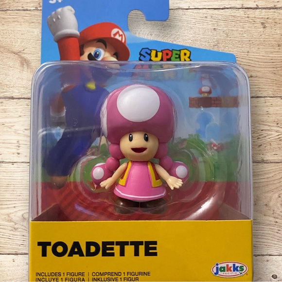 Super Mario Toadette 2.5" Action Figure Jakks Pacific 2022 Brand New - Picture 3 of 7
